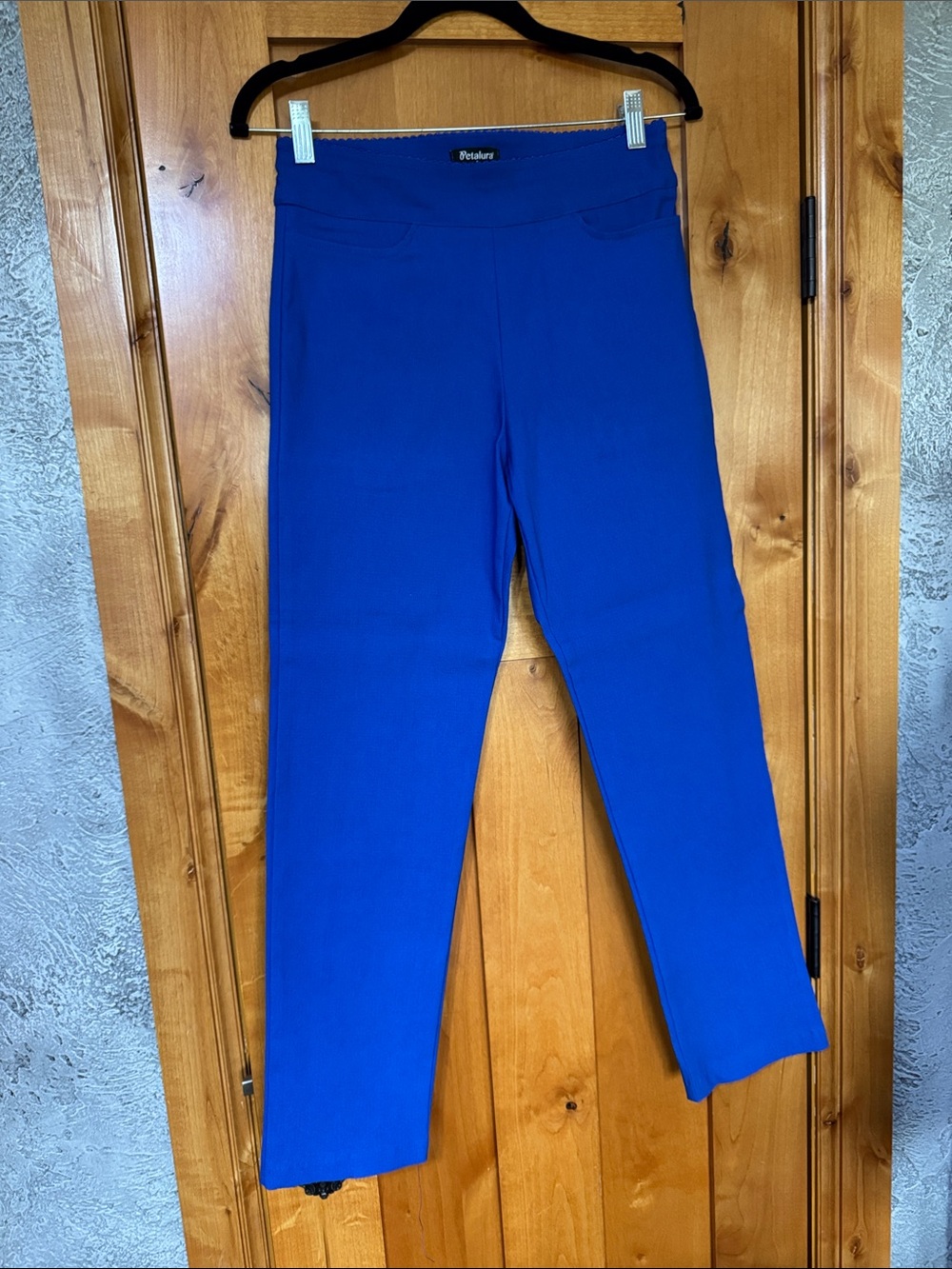 Petalura Bright Royal Blue Kick It Up Flat Front Pants Pull On
